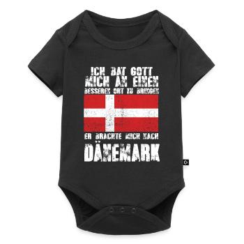 Dänemark Nordmänner Skandinavien Wikinger Urlaub - Baby Premium Kurzarmbody - Schwarz - Vorne