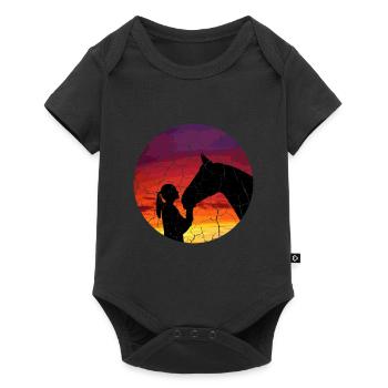 Riding Sunset Hobby Horse Racer Gift - Body à manches courtes Premium Bébé - noir - Devant