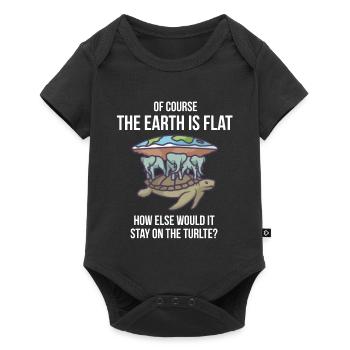 Bien sûr, la terre est plate - tortue - Body à manches courtes Premium Bébé - noir - Devant