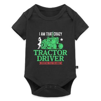 Tractor farmer - Baby Premium short-sleeve bodysuit - black - Front