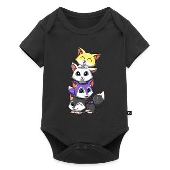 Non-binary foxes - Nonbinary LGBTQ - Baby Premium short-sleeve bodysuit - black - Front