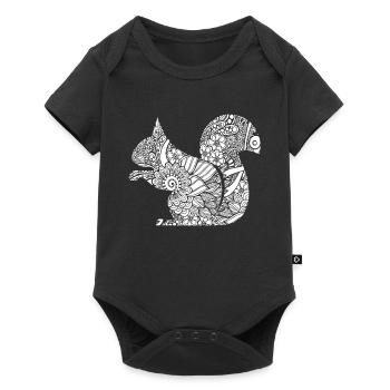 Écureuil Écureuil Motif floral - Body à manches courtes Premium Bébé - noir - Devant