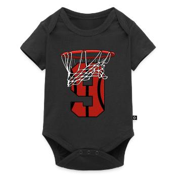 9 years basketball birthday - Bball - Baby Premium short-sleeve bodysuit - black - Front