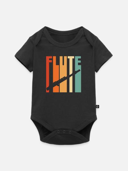 Flöte - Baby Premium Kurzarmbody - Schwarz