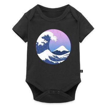 The Great Wave Off Kanagawa Aesthetic Japanese - Baby Premium short-sleeve bodysuit - black - Front