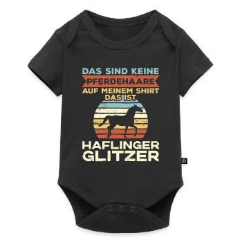 Haflinger Pferd Pferdespruch Reiterinnen - Baby Premium Kurzarmbody - Schwarz - Vorne