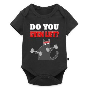 Funny, cool cat with a saying: Do You Even Lift? - Baby Premium short-sleeve bodysuit - black - Front