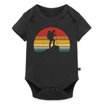 Vintage retro hiking - Baby Premium short-sleeve bodysuit - black - Front