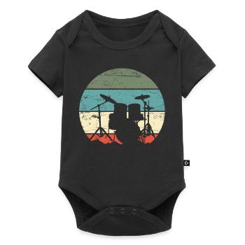Schlagzeug Schlagzeuger - Baby Premium Kurzarmbody - Schwarz - Vorne