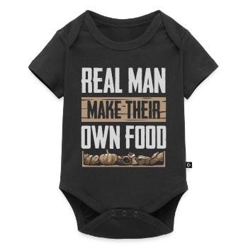 Real men make their own food Farmer Chicken - Baby Premium short-sleeve bodysuit - black - Front