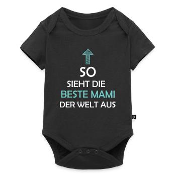 Beste Mami Mami Geschenkidee - Baby Premium Kurzarmbody - Schwarz - Vorne