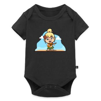 Hula Hawai fille avec bastrock Girarre Aloha - Body à manches courtes Premium Bébé - noir - Devant