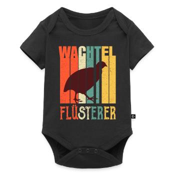 Wachtel Flüsterer - Baby Premium Kurzarmbody - Schwarz - Vorne