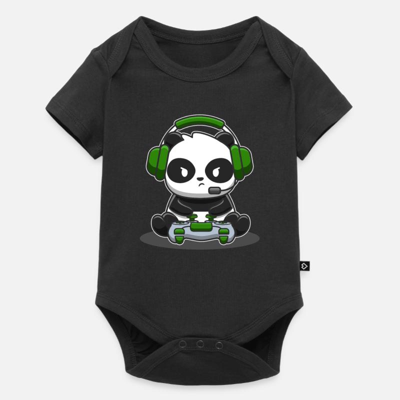 Panda Gamer Controller Gaming Panda Bear jeu vidéo - Body à manches courtes Premium Bébé - noir