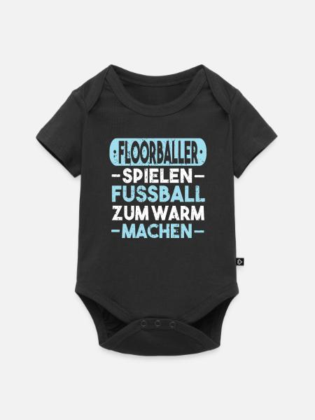 Floorball Unihockey Hockey Salibandy Innebandy - Baby Premium Kurzarmbody - Schwarz