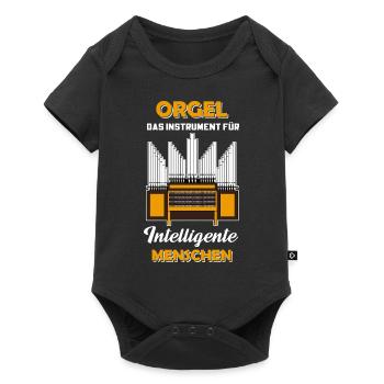 Orgel Organist Orgelspieler Pfeifen Orgeler Kirche - Baby Premium Kurzarmbody - Schwarz - Vorne