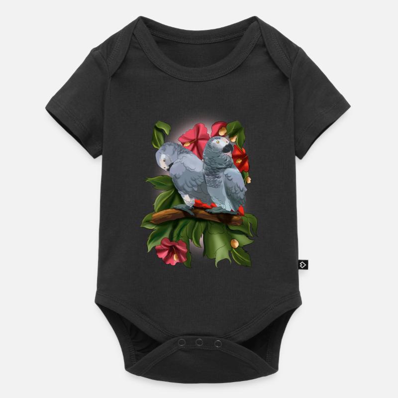 Perruche perroquet gris d'Afrique - Body à manches courtes Premium Bébé - noir