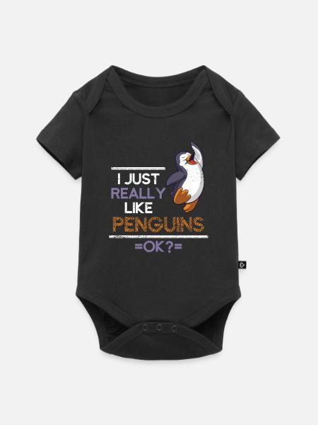 Pinguin Seevögel - Baby Premium Kurzarmbody - Schwarz