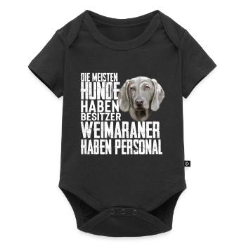 Weimaraner Hund - Baby Premium Kurzarmbody - Schwarz - Vorne