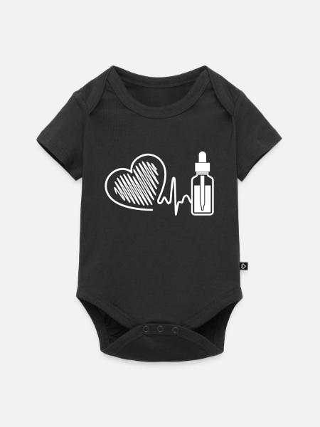 Ätherisches Öl Ätherisches Öl Herzschlag - Baby Premium Kurzarmbody - Schwarz