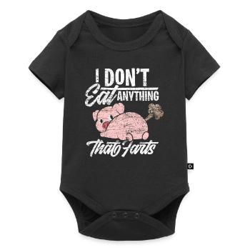 Vegan Tiere - Baby Premium Kurzarmbody - Schwarz - Vorne