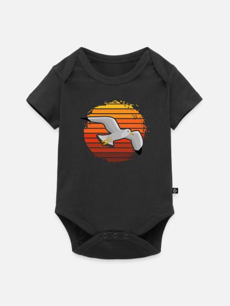 Möwe Wasservogel Shirt Geschenkidee - Baby Premium Kurzarmbody - Schwarz