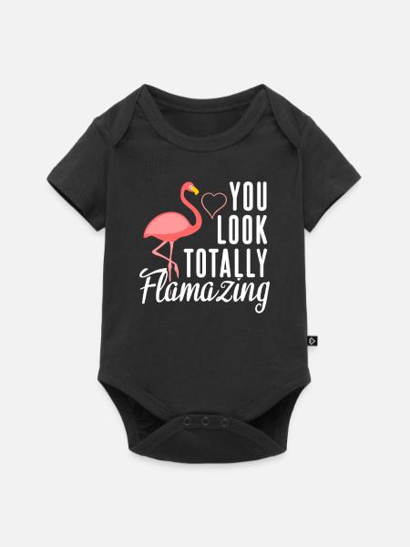 Flamingo Flamazing Geschenk - Baby Premium Kurzarmbody - Schwarz