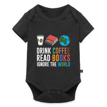 Buch - Baby Premium Kurzarmbody - Schwarz - Vorne
