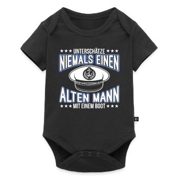 Boot - Baby Premium Kurzarmbody - Schwarz - Vorne