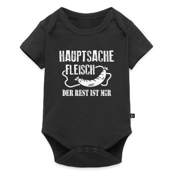 Hauptsache Fleisch Der Rest Ist Mir Wurst - Baby Premium Kurzarmbody - Schwarz - Vorne