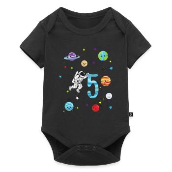 Cadeau du système solaire de l'astronaute 5e anniversaire - Body à manches courtes Premium Bébé - noir - Devant