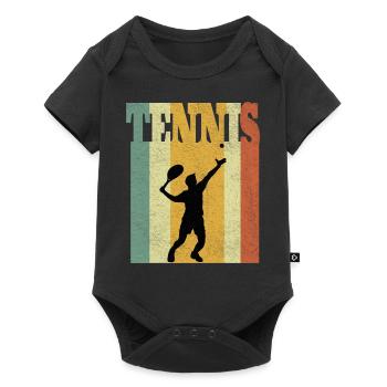 Tennis tennis play men man retro gift - Baby Premium short-sleeve bodysuit - black - Front