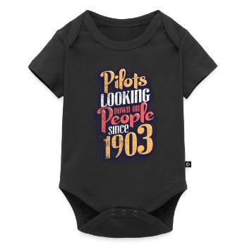 pilot - Baby Premium short-sleeve bodysuit - black - Front