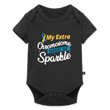 My Extra Chromosome Down Syndrome Awareness Sped T - Body à manches courtes Premium Bébé - noir - Devant