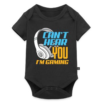Je ne peux pas t'entendre, je suis un cadeau de jeu pour les joueurs - Body à manches courtes Premium Bébé - noir - Devant