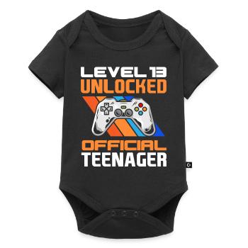 13th birthday boy teenager birthday gamer - Baby Premium short-sleeve bodysuit - black - Front