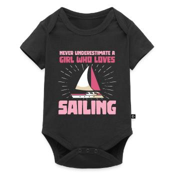 Une fille qui aime la voile - Body à manches courtes Premium Bébé - noir - Devant