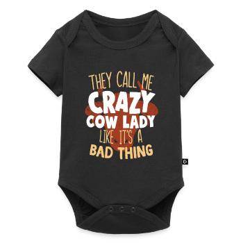 Kuh Bäuerin - Baby Premium Kurzarmbody - Schwarz - Vorne