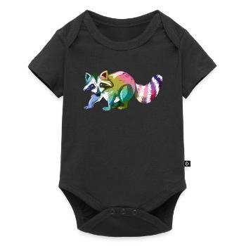 Raccoon cute animal - Baby Premium short-sleeve bodysuit - black - Front
