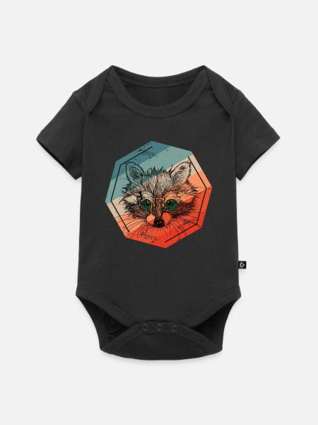 Ours raton laveur - Body à manches courtes Premium Bébé - noir