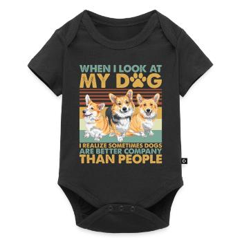 J'ai réalisé que parfois les chiens sont une meilleure compagnie - Body à manches courtes Premium Bébé - noir - Devant