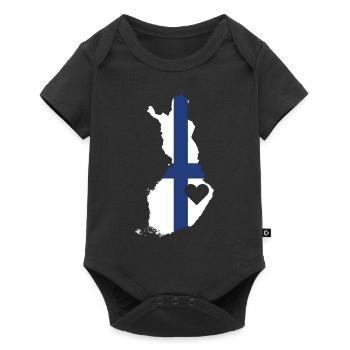 Chère Finlande Cadeau de fierté finlandaise Coeur - Body à manches courtes Premium Bébé - noir - Devant