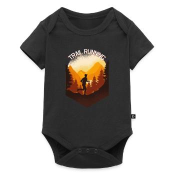 Trail Running & Berglauf, Ultra Trail Runner - Baby Premium Kurzarmbody - Schwarz - Vorne