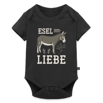 Esel Pferd Landei - Baby Premium Kurzarmbody - Schwarz - Vorne