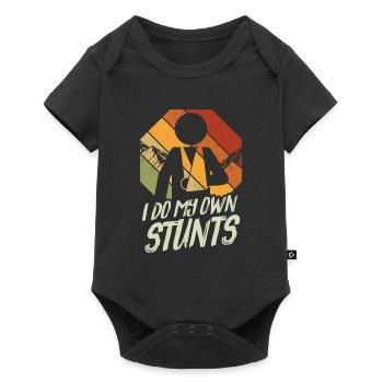 Je fais mes propres cascades accident de sport - Body à manches courtes Premium Bébé - noir - Devant