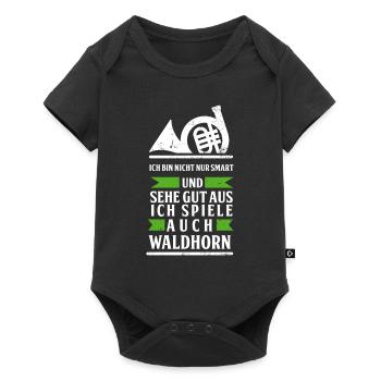 Halben Waldhorn - Waldhorn - Baby Premium Kurzarmbody - Schwarz - Vorne