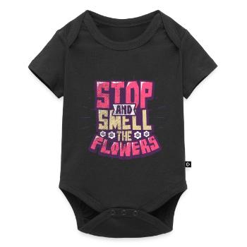 Flowers - Baby Premium short-sleeve bodysuit - black - Front