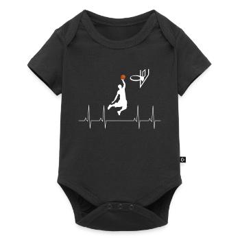Cadeau de battement de coeur de joueur de basket-ball - Body à manches courtes Premium Bébé - noir - Devant