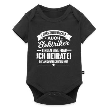 Junggesellenabschied Elektriker JGA Bachelor - Baby Premium Kurzarmbody - Schwarz - Vorne