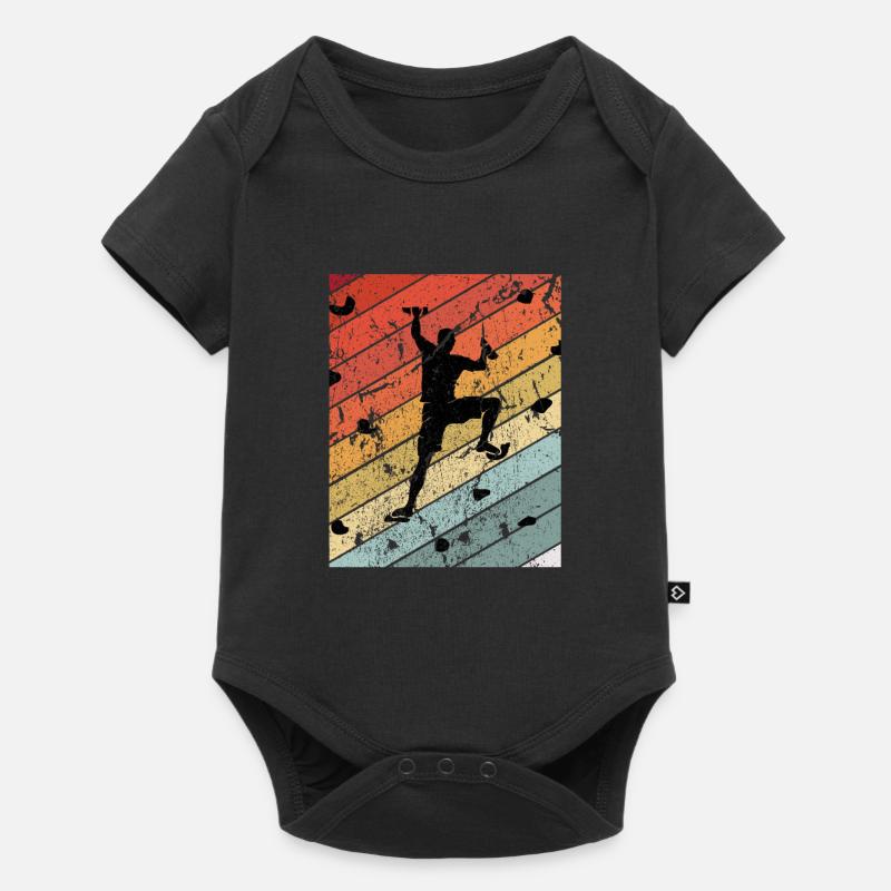 Retro Bouldern Geschenk - Baby Premium Kurzarmbody - Schwarz
